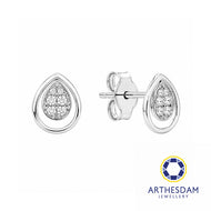 Arthesdam Jewellery 18K White Gold with Diamond Raindrop Earrings