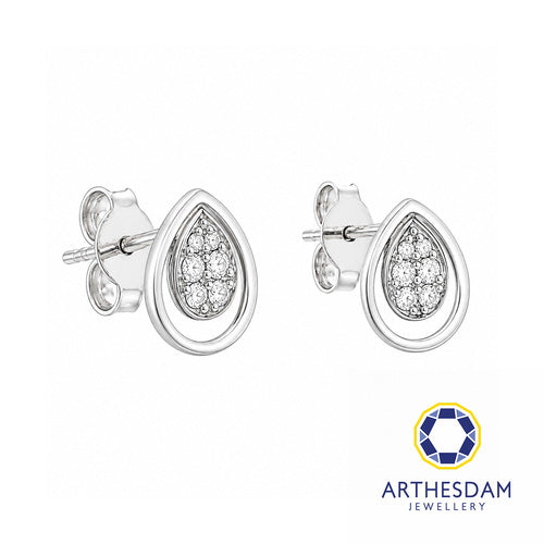 Arthesdam Jewellery 18K White Gold with Diamond Raindrop Earrings