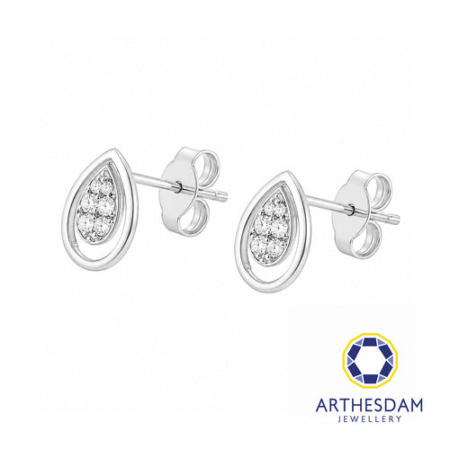 Arthesdam Jewellery 18K White Gold with Diamond Raindrop Earrings