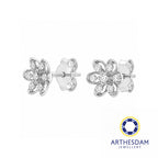 Arthesdam Jewellery 18K White Gold with Diamond Six Petals Flower Earring