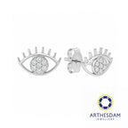 Arthesdam Jewellery 18K White Gold with Diamond Evil Eye Earrings