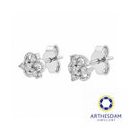 Arthesdam Jewellery 18K White Gold with Diamond Three Petal Clover Earrings