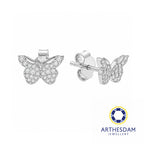 Arthesdam Jewellery 18K White Gold with Diamond Butterfly Earrings