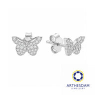 Arthesdam Jewellery 18K White Gold with Diamond Butterfly Earrings