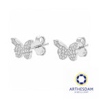 Arthesdam Jewellery 18K White Gold with Diamond Butterfly Earrings