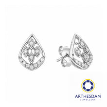 Load image into Gallery viewer, Arthesdam Jewellery 18K White Gold with Diamond Sparkle Fire Earrings
