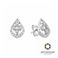 Arthesdam Jewellery 18K White Gold with Diamond Sparkle Fire Earrings