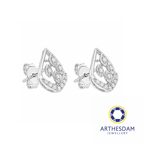 Arthesdam Jewellery 18K White Gold with Diamond Sparkle Fire Earrings
