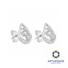 Load image into Gallery viewer, Arthesdam Jewellery 18K White Gold with Diamond Sparkle Fire Earrings
