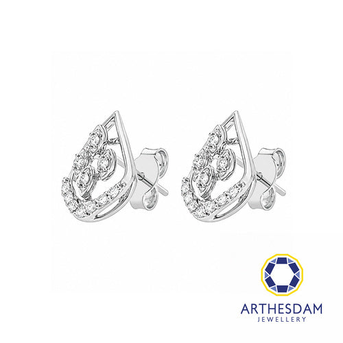 Arthesdam Jewellery 18K White Gold with Diamond Sparkle Fire Earrings
