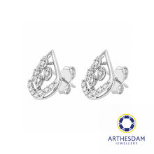 Load image into Gallery viewer, Arthesdam Jewellery 18K White Gold with Diamond Sparkle Fire Earrings
