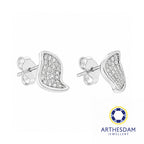 Arthesdam Jewellery 18K White Gold with Diamond Petal Leaf Earrings