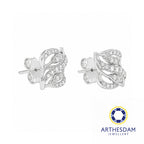 Arthesdam Jewellery 18K White Gold with Diamond Wavy Elegance Earrings