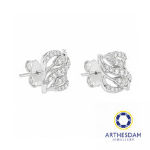 Load image into Gallery viewer, Arthesdam Jewellery 18K White Gold with Diamond Wavy Elegance Earrings

