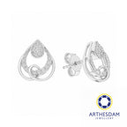 Arthesdam Jewellery 18K White Gold with Diamond Swirly Raindrop Earrings