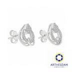 Arthesdam Jewellery 18K White Gold with Diamond Swirly Raindrop Earrings