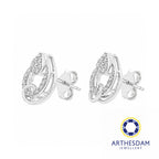 Arthesdam Jewellery 18K White Gold with Diamond Swirly Raindrop Earrings