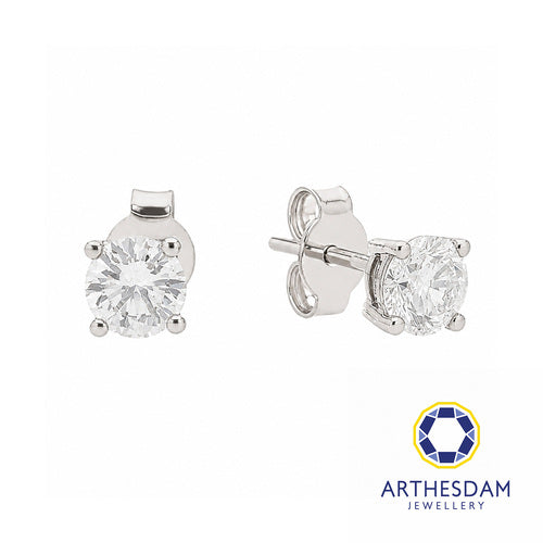 Arthesdam Jewellery 18K White Gold with Diamond Solitaire Earrings