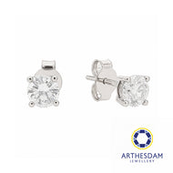 Arthesdam Jewellery 18K White Gold with Diamond Solitaire Earrings