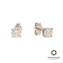 Load image into Gallery viewer, Arthesdam Jewellery 18K White Gold with Diamond Solitaire Earrings
