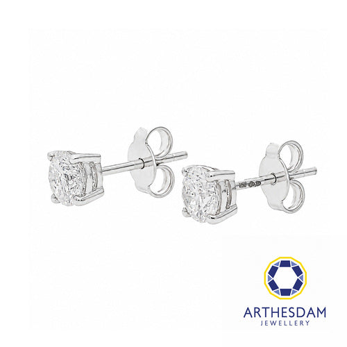 Arthesdam Jewellery 18K White Gold with Diamond Solitaire Earrings