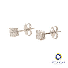 Load image into Gallery viewer, Arthesdam Jewellery 18K White Gold with Diamond Solitaire Earrings
