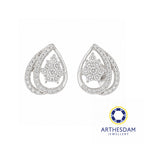 Arthesdam Jewellery 18K White Gold with Diamond Overlapping Raindrop Earrings
