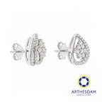 Arthesdam Jewellery 18K White Gold with Diamond Overlapping Raindrop Earrings