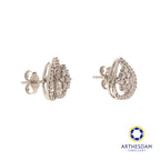 Arthesdam Jewellery 18K White Gold with Diamond Overlapping Raindrop Earrings