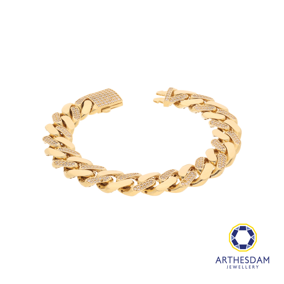 Arthesdam Jewellery 18K Yellow Gold Sparkling Cowboy Bracelet