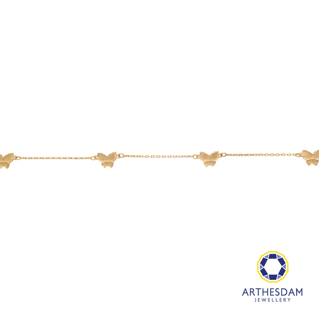 Arthesdam Jewellery 18K Yellow Gold Elegant Butterfly Bracelet