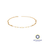 Arthesdam Jewellery 18K Yellow Gold Paper Clip Chain Layered Bracelet