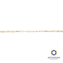 Load image into Gallery viewer, Arthesdam Jewellery 18K Yellow Gold Paper Clip Chain Layered Bracelet
