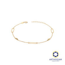 Load image into Gallery viewer, Arthesdam Jewellery 18K Yellow Gold Paper Clip Trio Balls Bracelet
