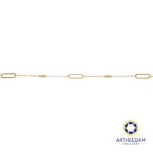Load image into Gallery viewer, Arthesdam Jewellery 18K Yellow Gold Paper Clip Trio Balls Bracelet
