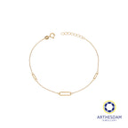 Arthesdam Jewellery 18K Yellow Gold Minimlaist Paper Clip Bracelet