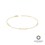 Arthesdam Jewellery 18K Yellow Gold Minimlaist Paper Clip Bracelet