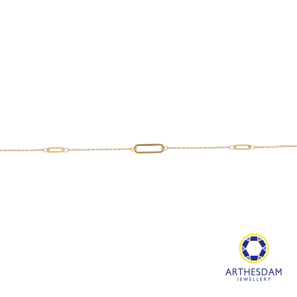 Arthesdam Jewellery 18K Yellow Gold Minimlaist Paper Clip Bracelet