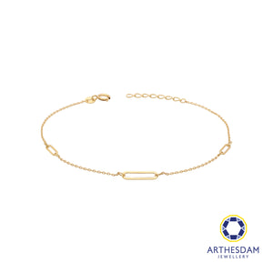 Arthesdam Jewellery 18K Yellow Gold Minimalist Paper Clip Bracelet