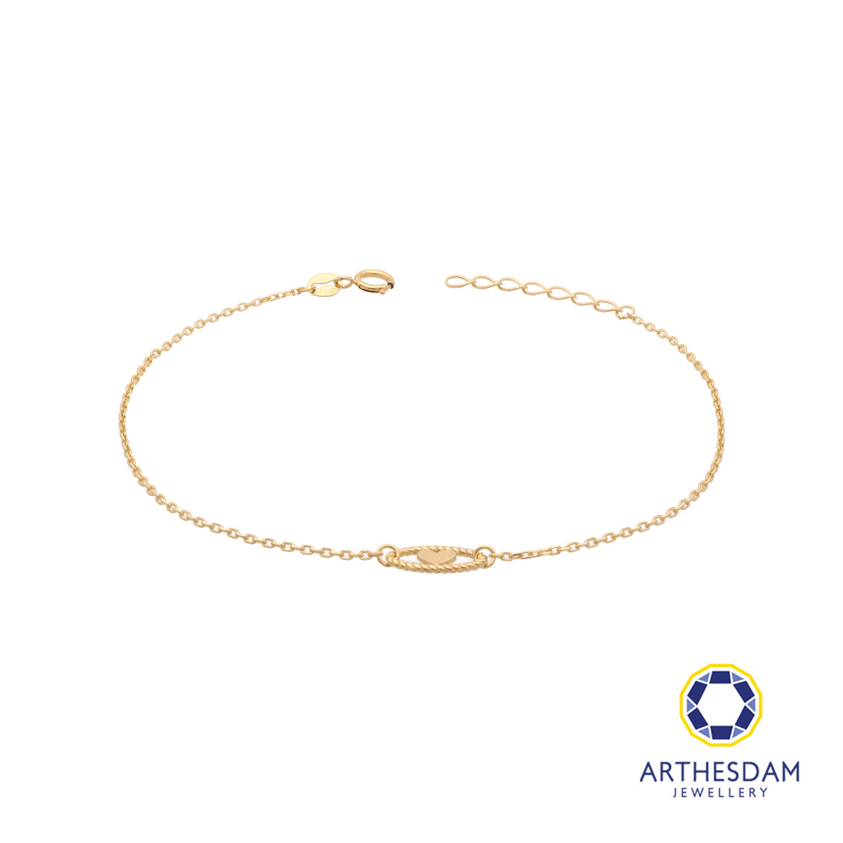 Arthesdam Jewellery 18K Yellow Gold Dainty Love Protection Bracelet