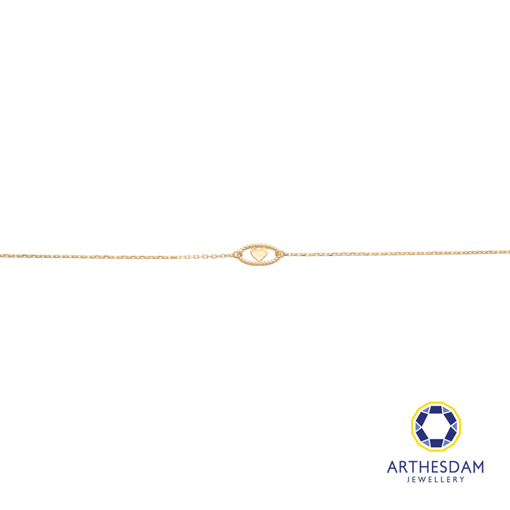 Arthesdam Jewellery 18K Yellow Gold Dainty Love Protection Bracelet