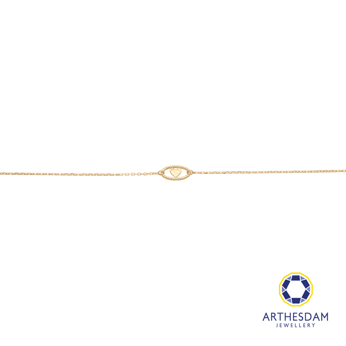 Arthesdam Jewellery 18K Yellow Gold Dainty Love Protection Bracelet