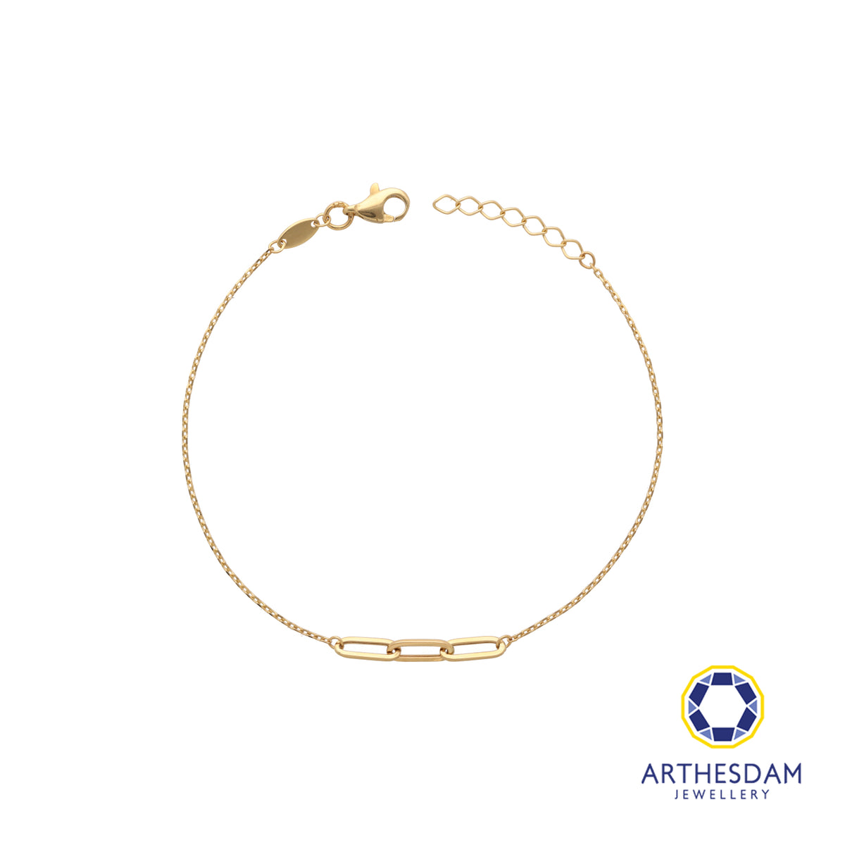 Arthesdam Jewellery 18K Yellow Gold Dainty Interlink Bracelet