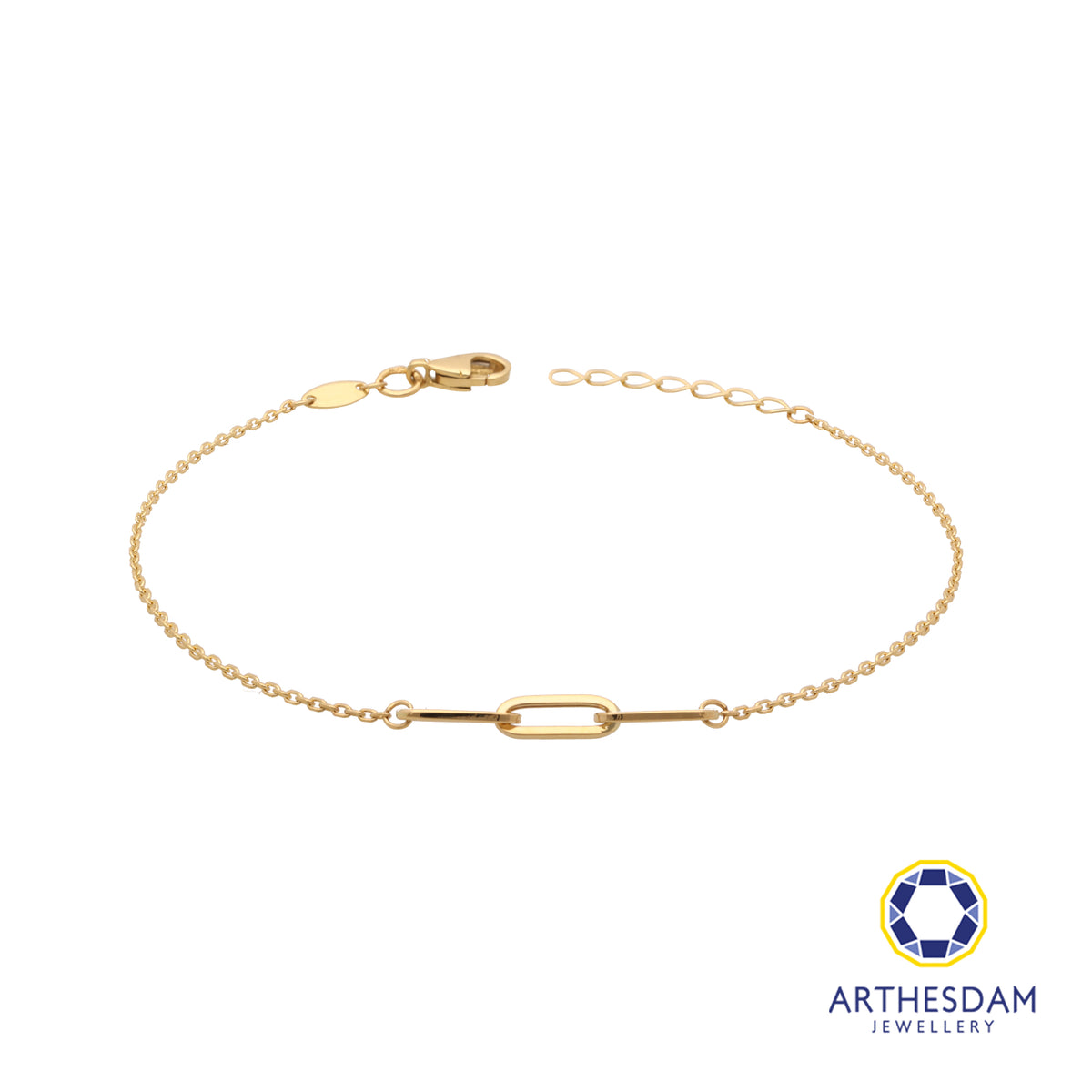 Arthesdam Jewellery 18K Yellow Gold Dainty Interlink Bracelet