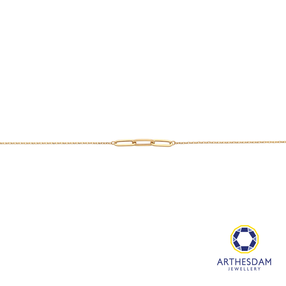 Arthesdam Jewellery 18K Yellow Gold Dainty Interlink Bracelet