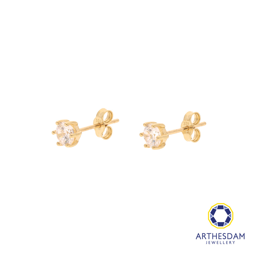 Arthesdam Jewellery 18K Yellow Gold Starry Solitaire Earrings