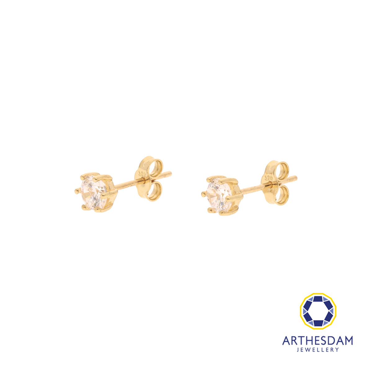 Arthesdam Jewellery 18K Yellow Gold Starry Solitaire Earrings