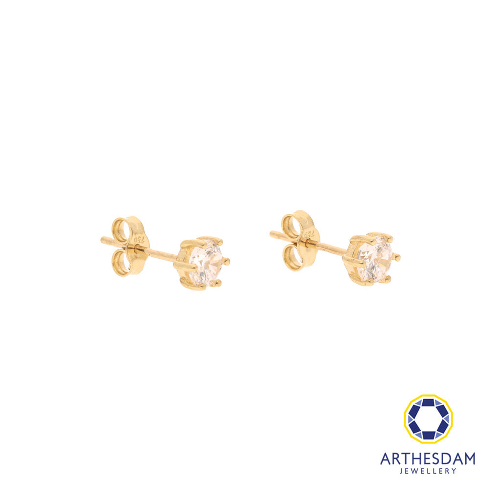 Arthesdam Jewellery 18K Yellow Gold Starry Solitaire Earrings