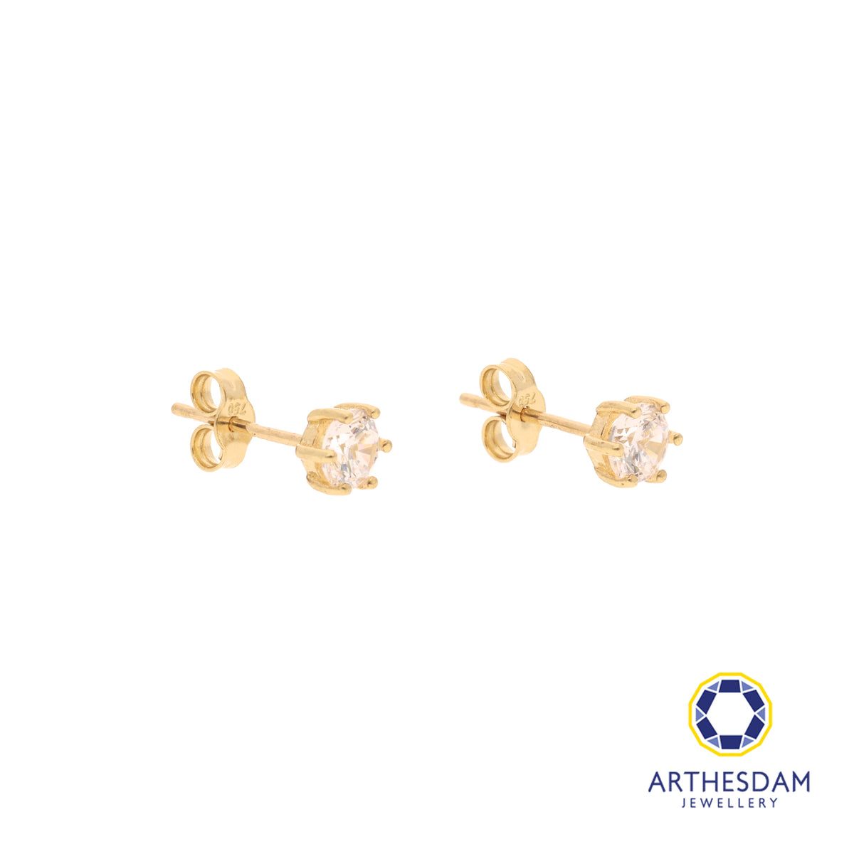 Arthesdam Jewellery 18K Yellow Gold Starry Solitaire Earrings