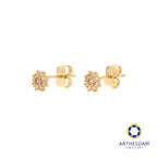 Arthesdam Jewellery 18K Yellow Gold 9 Stones Firework Earrings
